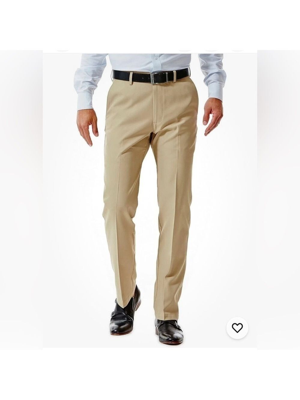 Haggar Men's Slim Fit Stretch Cool Pro 18 Tan Chino Dress Pants